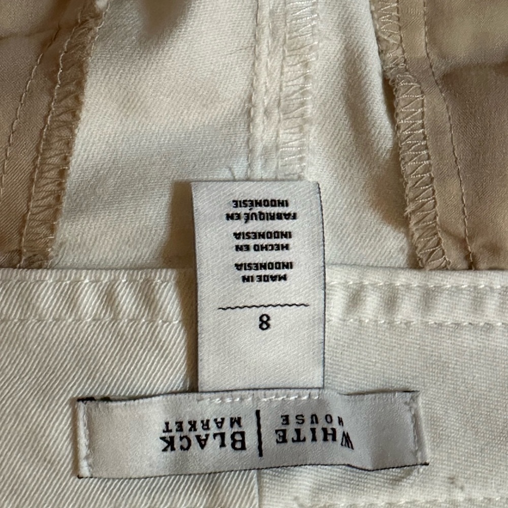 WHBM White Cuffed Capri Size 8 - Picture 6 of 10